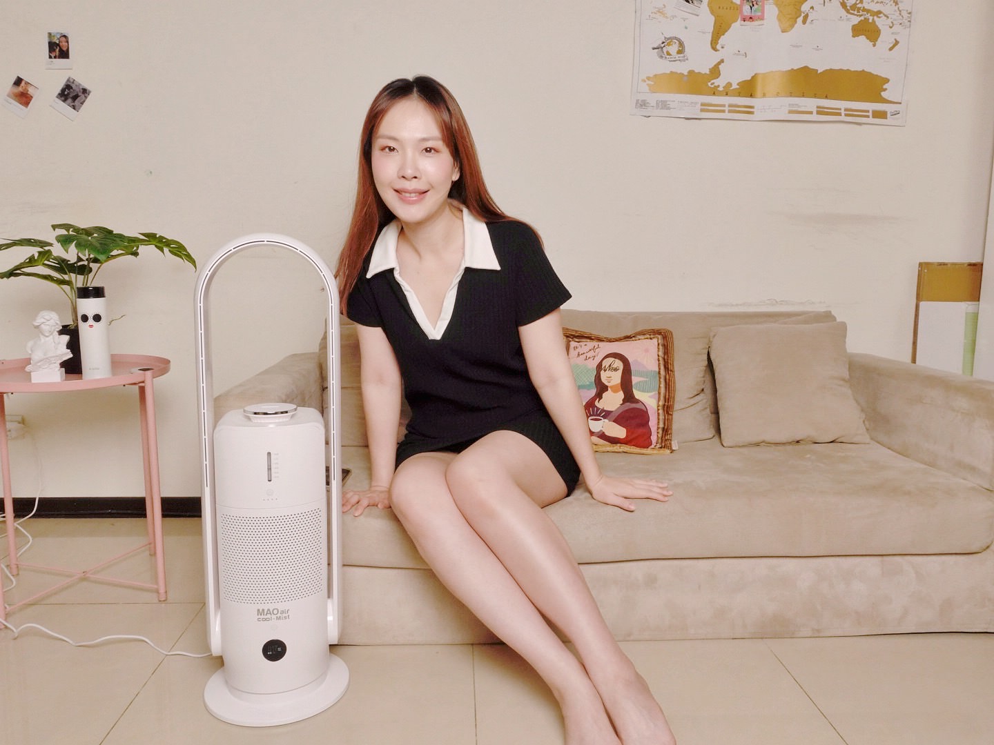 日系小家電開箱！Bmxmao MAO air cool-Mist 3in1空間除菌大師，霧化水氧機X無葉循環扇X空氣清淨三機合一，終於不用再洗電風扇了！