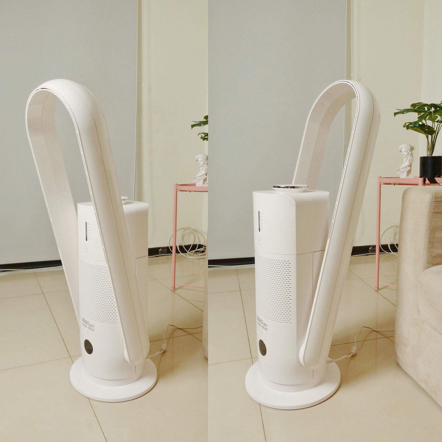 日系小家電開箱！Bmxmao MAO air cool-Mist 3in1空間除菌大師，霧化水氧機X無葉循環扇X空氣清淨三機合一，終於不用再洗電風扇了！