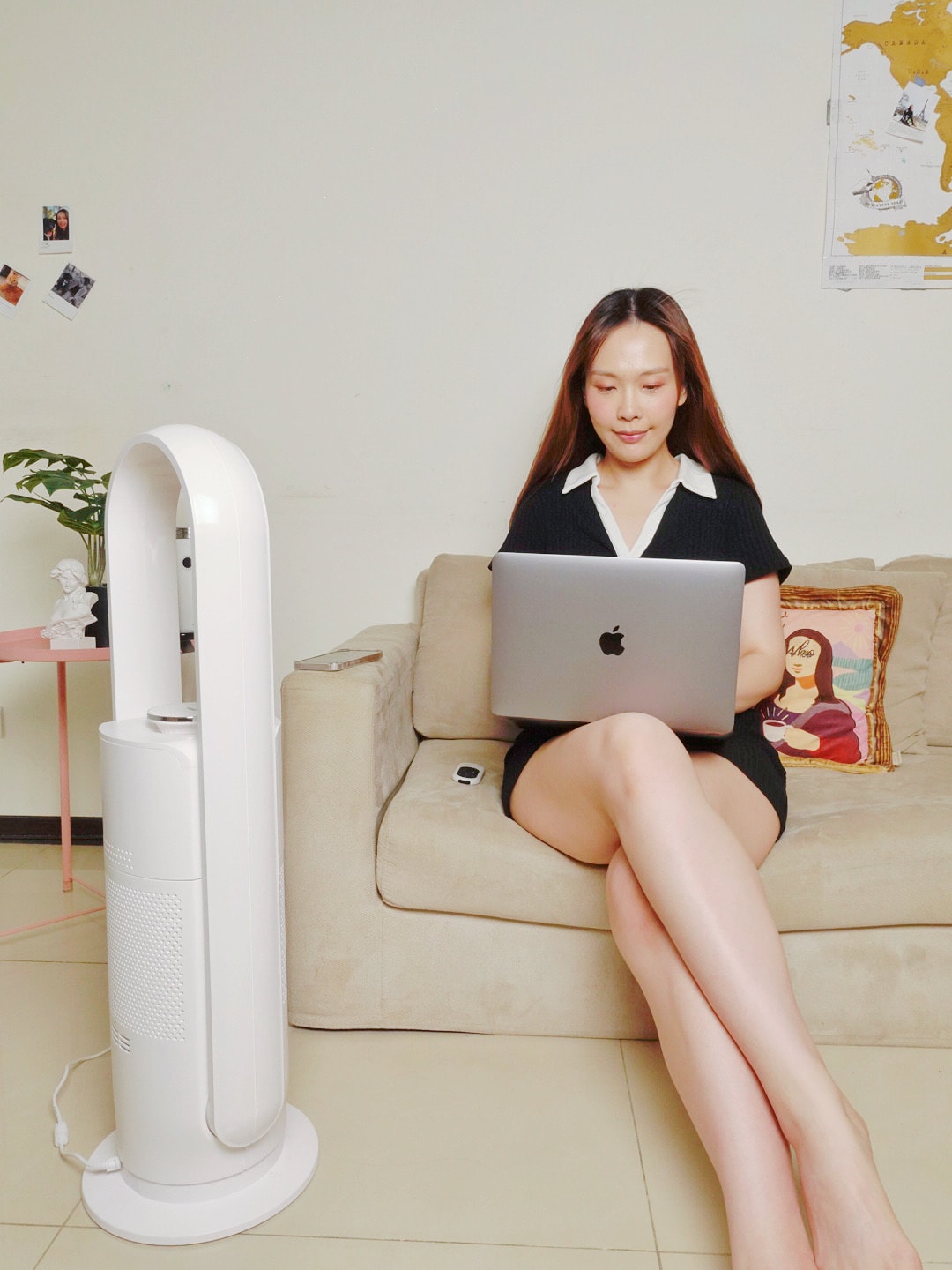 日系小家電開箱！Bmxmao MAO air cool-Mist 3in1空間除菌大師，霧化水氧機X無葉循環扇X空氣清淨三機合一，終於不用再洗電風扇了！