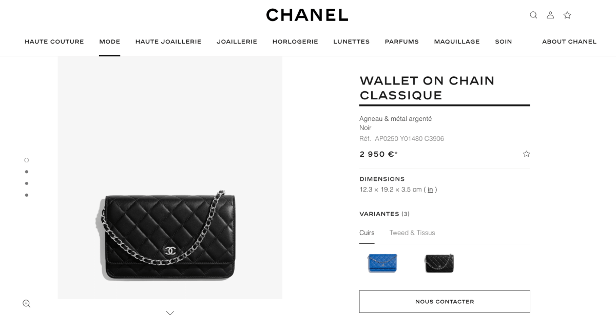 CHANEL WOC法國價格