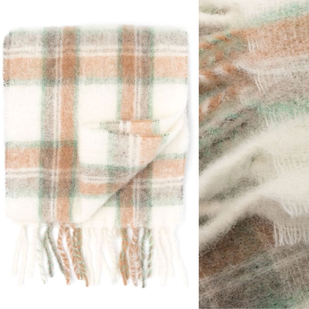 A.P.C. checked fringe detail scarf