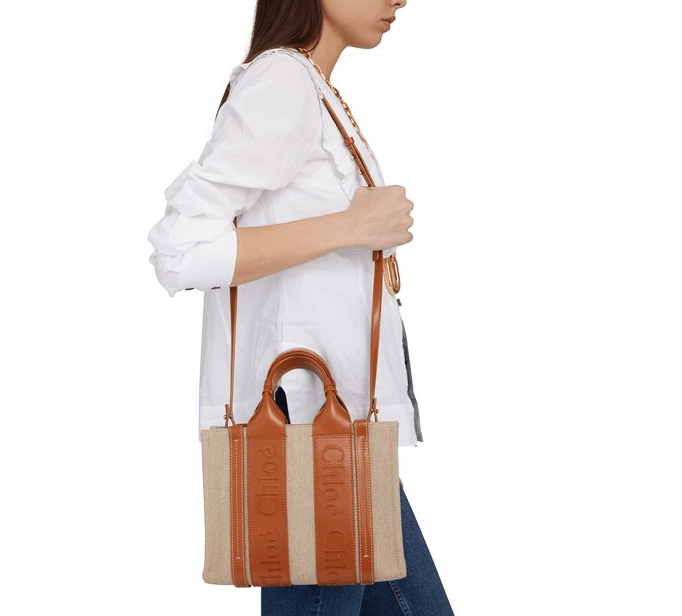 CHLOE Woody small tote bag 皮革棕