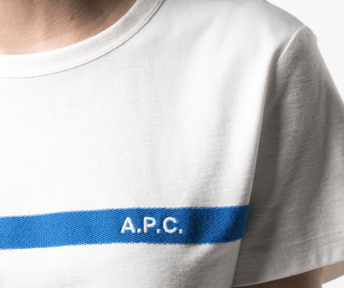 A.P.C. 刺繡橫條上衣