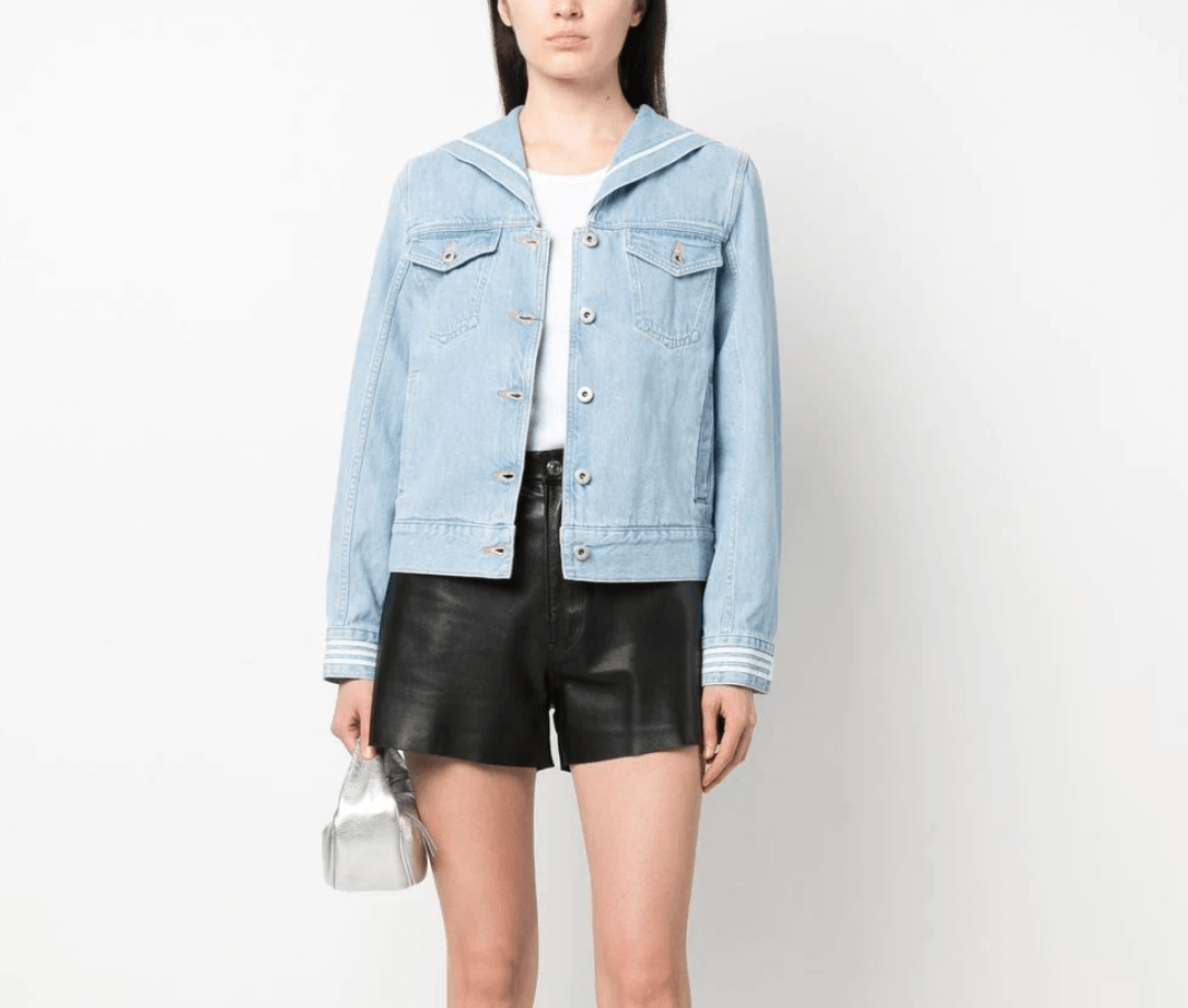 Kenzo Sailor logo embroidered denim jacket