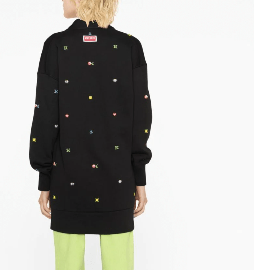 Kenzo graphic embroidered jersey cardigan