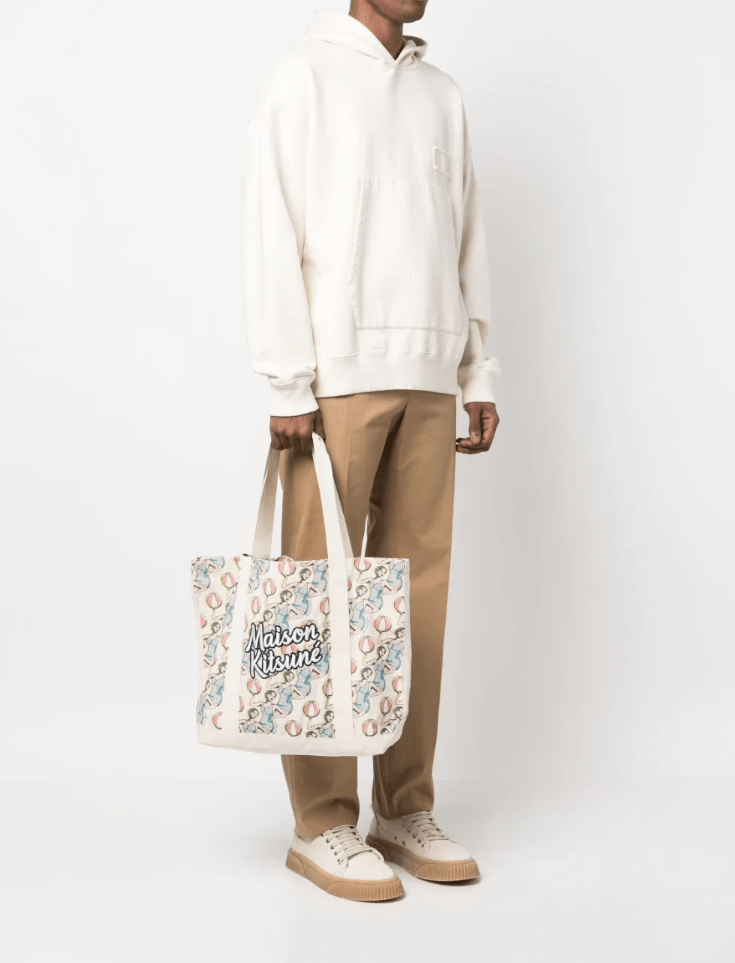 Maison Kitsuné graphic print tote bag