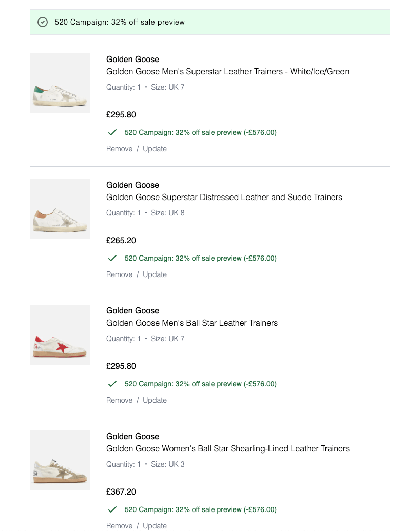 Golden Goose 髒髒鞋NT.萬元初到手!英國購物網站 COGGLES 閃促優惠折扣碼(持續更新) - 第13張圖 Golden Goose 髒髒鞋NT.萬元初到手!英國購物網站 COGGLES 閃促優惠折扣碼(持續更新)