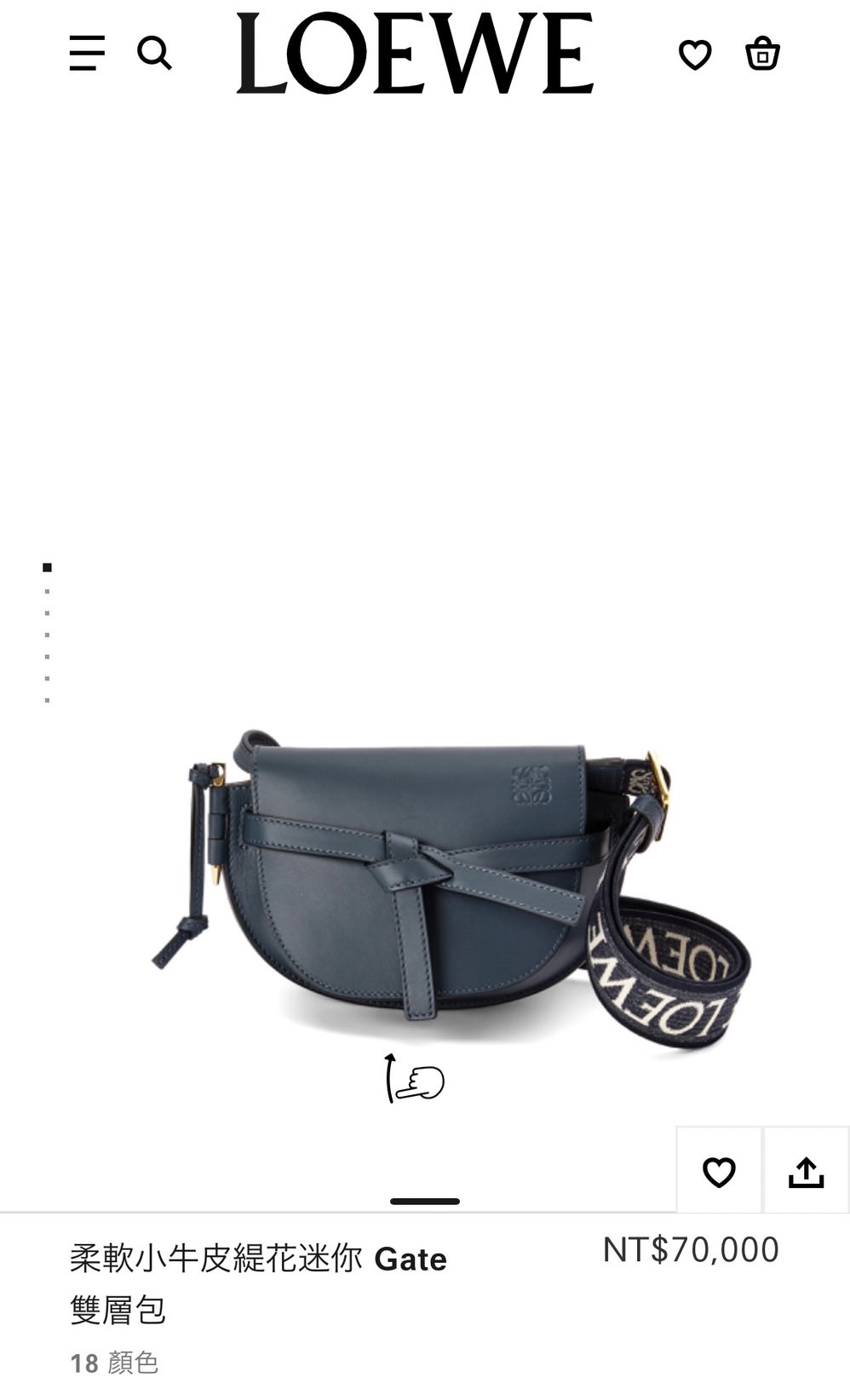 Loewe Gate Mini 專櫃價格