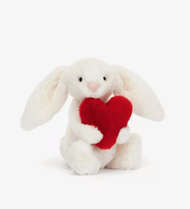 JELLYCAT Valbash Red Heart Bunny soft toy 18cm