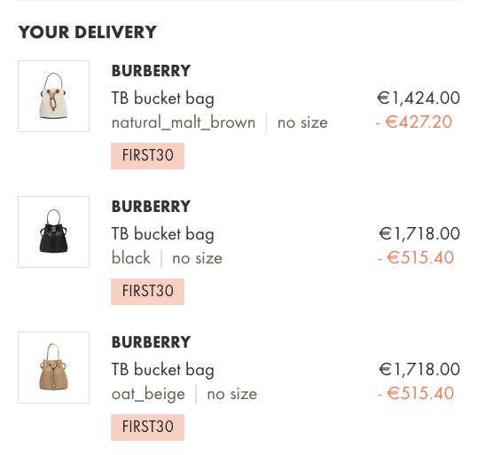 BURBERRY TB bucket bag 打折