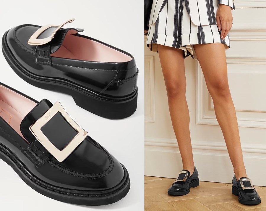 ROGER VIVIER Viv Rangers patent leather loafers