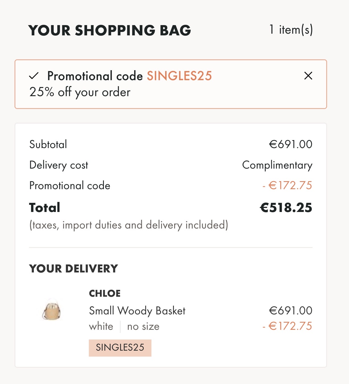 24S雙十一加碼低至7折，Chloe woody 包包低至48折！！