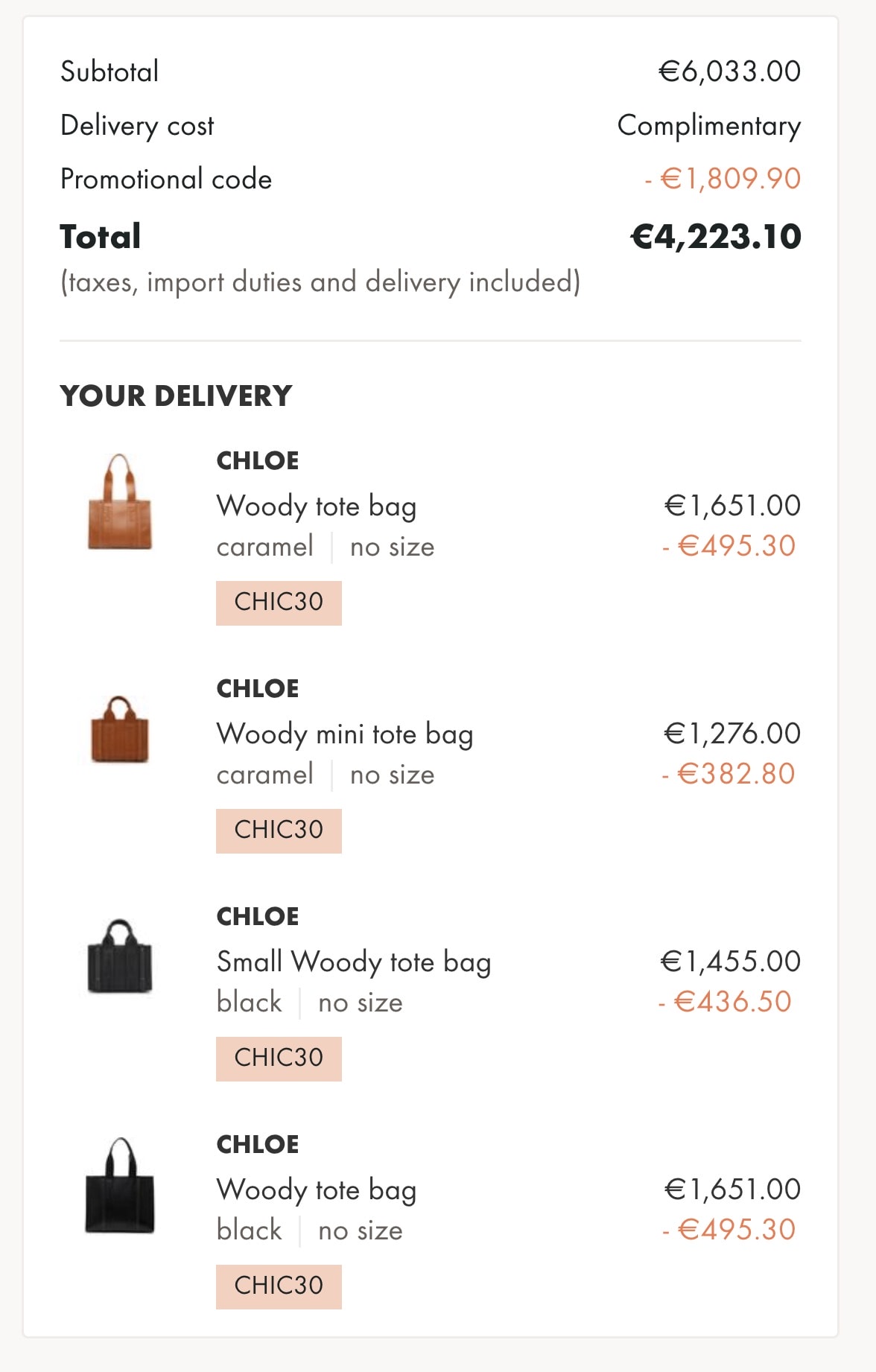 24S雙十一加碼低至7折，Chloe woody 包包低至48折！！