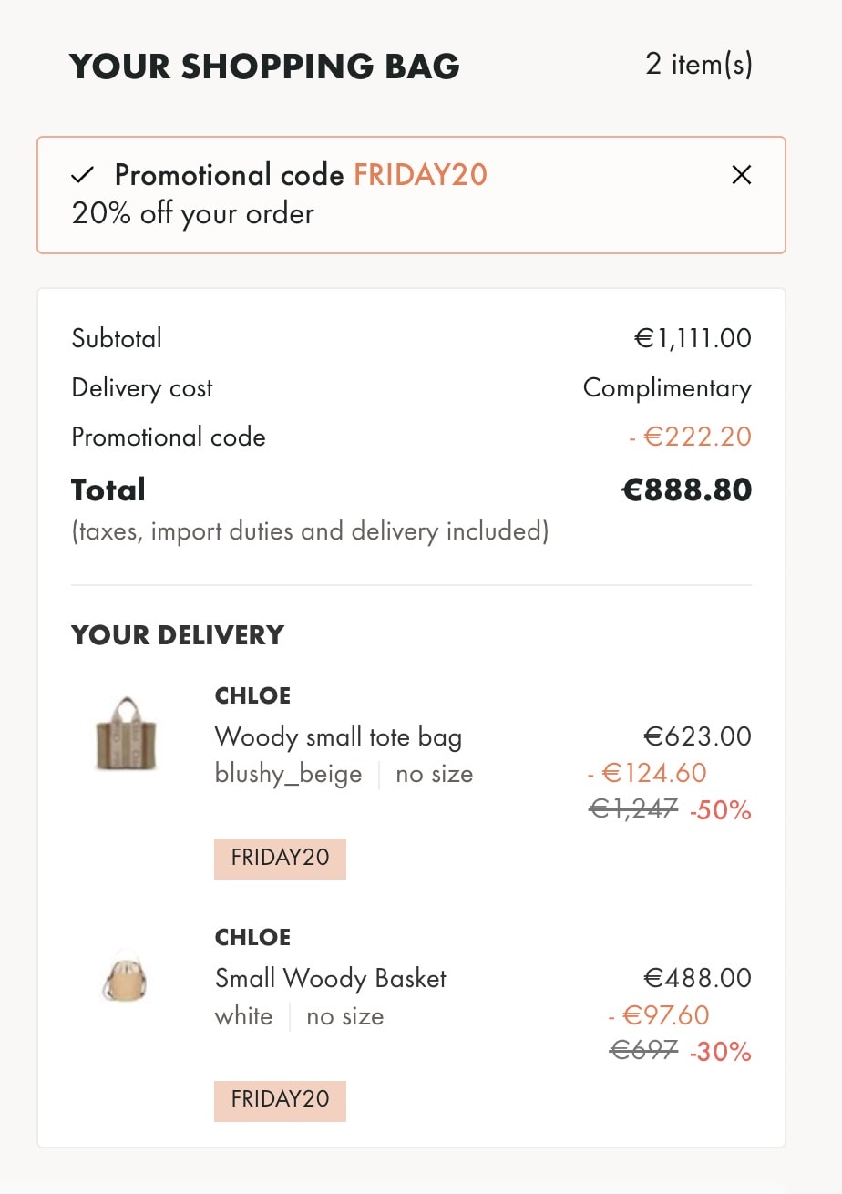 24S黑五比鬼扯還扯私促5折再8折！Chloe woody tote新款刺繡小號台幣17,000有找、Chloe woody 小籃子台幣13000有找