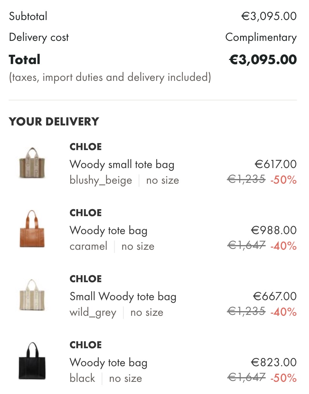 24S雙十一加碼again低至6折，CHLOE mini tote 低至38折、小籃子經典米色低至56折。