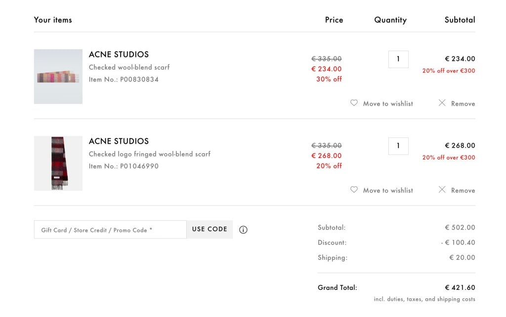 Mytheresa 滿額折上8折